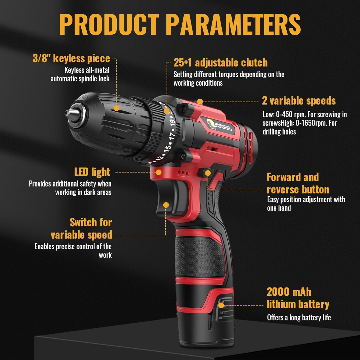 Close-up of 3/8 inch keyless drill chuck operation