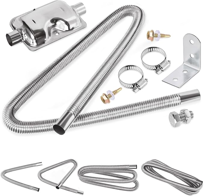 Exhaust Heat Sleeve Diesel Heater Exhaust Pipe Dual-layer Stainless Steel Stainless Steel Exhaust Tubing - View #11