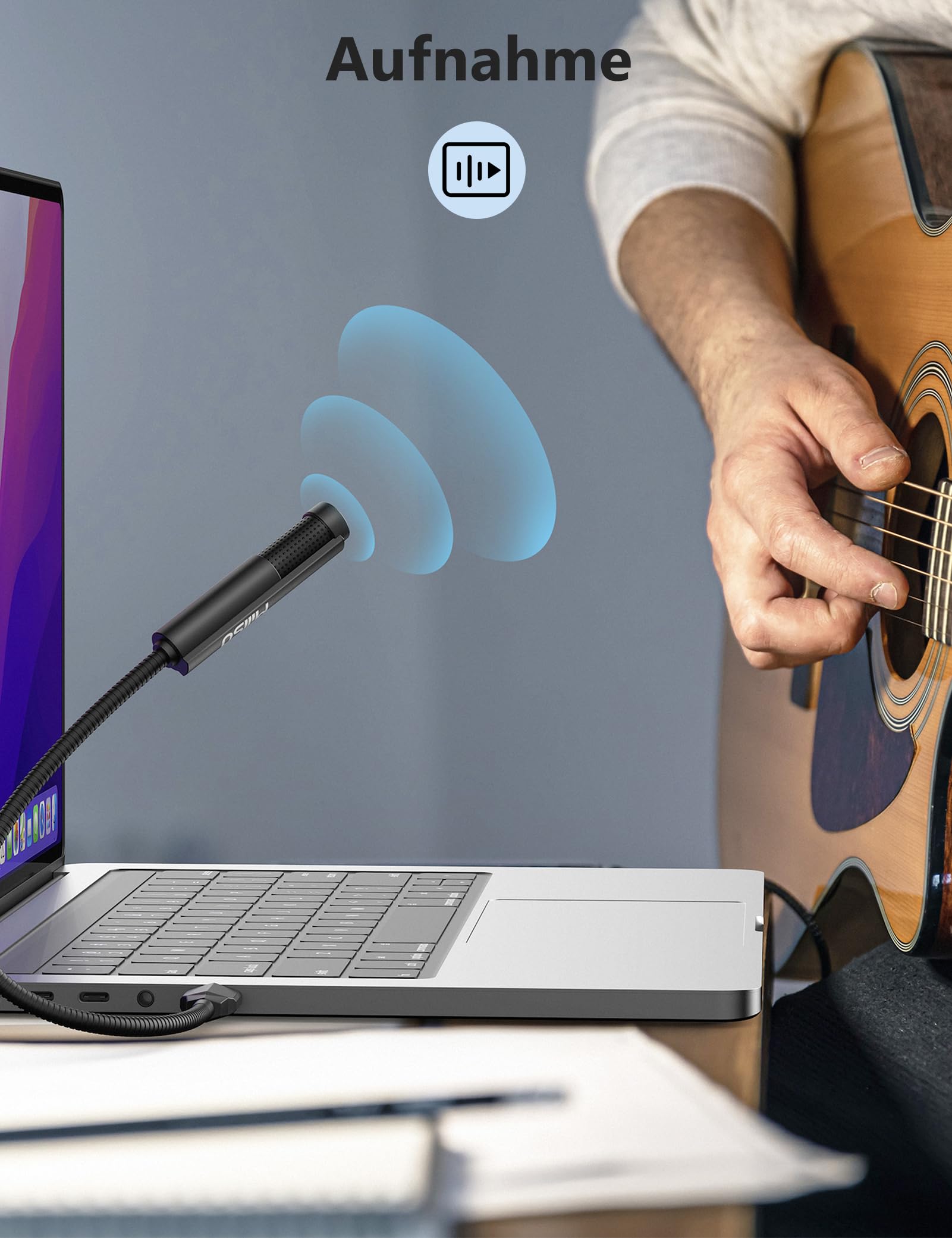 MillSO USB Mikrofon für PC Laptop PS5 PS4, Omnidirektionaler Kondensator Mikrofon mit 360° verstellbar flexiblem Schwanenhals für Aufnahme, Online-Chat, Spiele, Live-Podcasting, YouTube und Skype