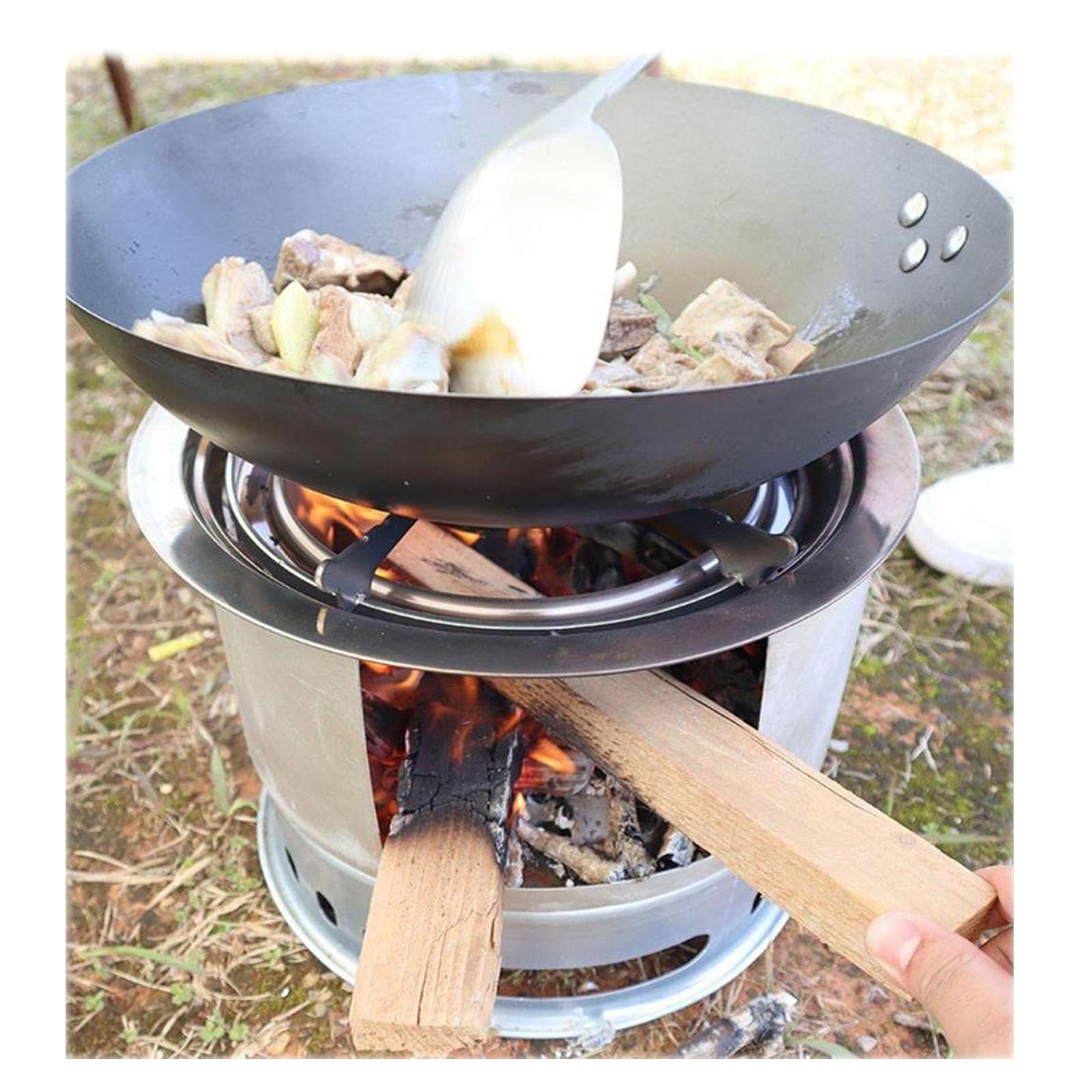 Poêle à bois de camping multifonctionnel, pliable, pliable, for barbecue, coupe-vent, for l'extérieur, for pique-nique