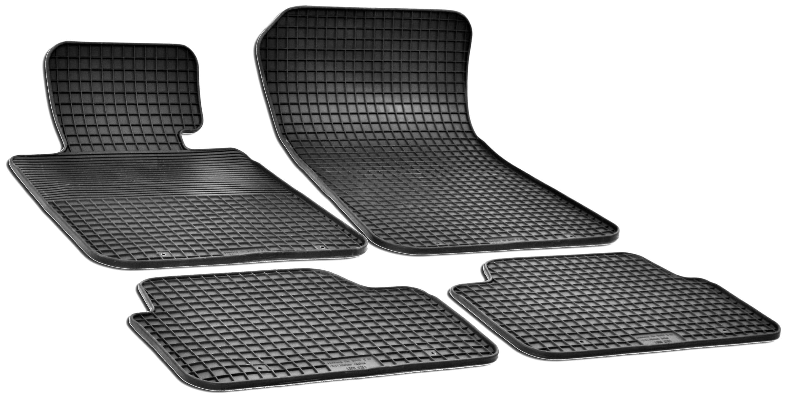 Walser DirtGuard Gumowe dywaniki samochodowe kompatybilne z BMW X1 (E84) 03/2009-06/2015, BMW 1 (E87) 02/2003-01/2013, w 100% dopasowane dywaniki samochodowe, wytrzymałe uniwersalne dywaniki