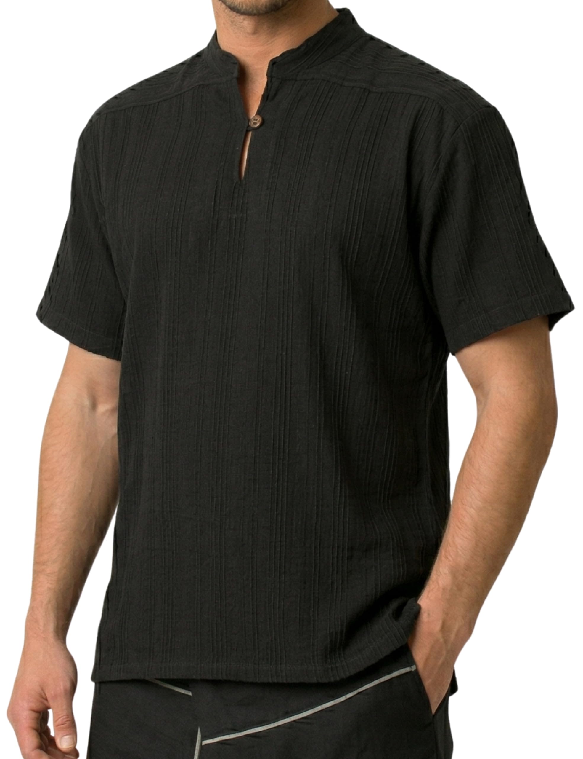 PANASIAM Shirt Ben, Black, L, Shortsleeve