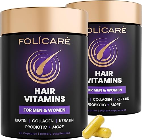 Biotina para el crecimiento del cabello, mujeres y hombres (paquete de 2) vitaminas para el cabello, la piel y las uñas para apoyar el cabello
