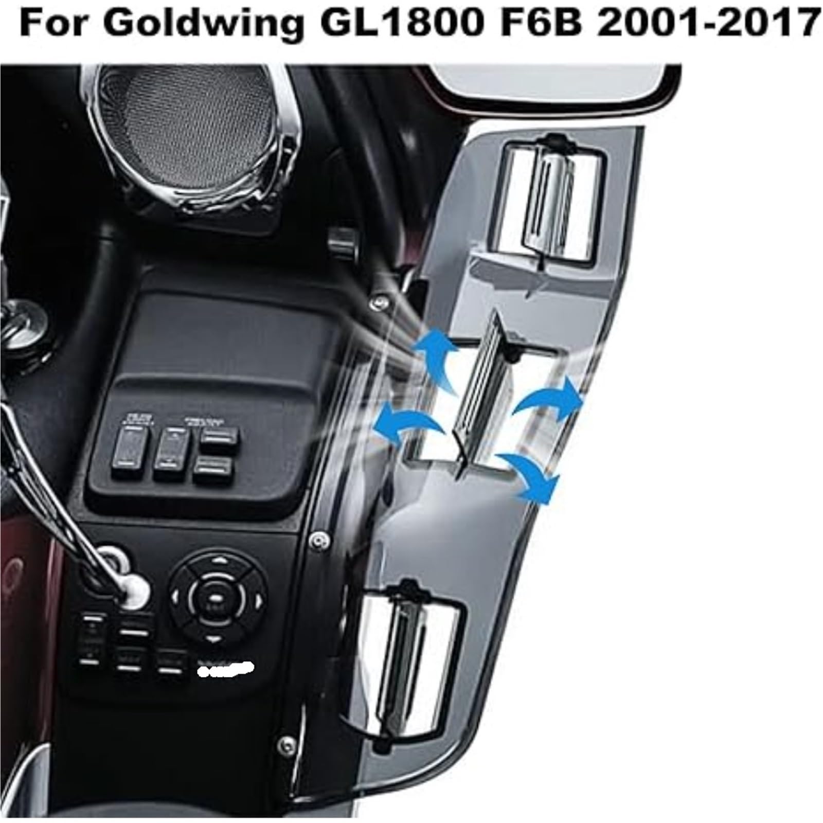 Deflektor motocykla Pasuje do Honda Goldwing GL1800 F6B 2001-2017 Regulowane boczne spoilery Motocyklowe Deflektor Wiatru Szyby