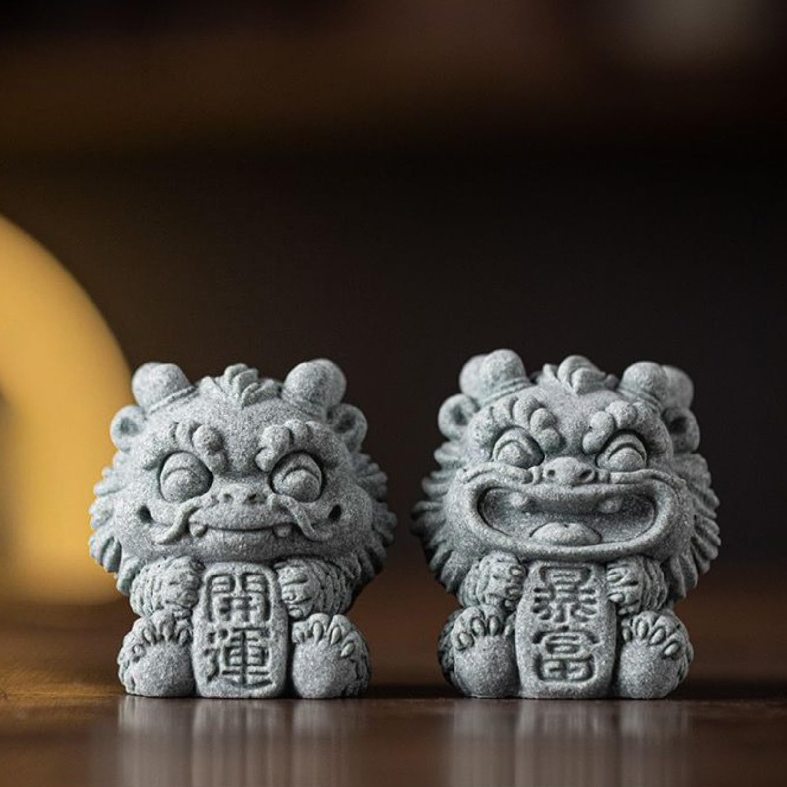 Lions en pierre Bluestone 6,1 cm cadeau idéal pour collègue et bureau