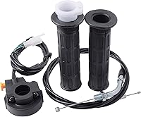 Vista 1 de Empuñaduras de mango de acelerador giratorio y conjunto de cable de 50 pulgadas con interruptor de apagado para manillar de 7/8 pulgadas 0.866 in