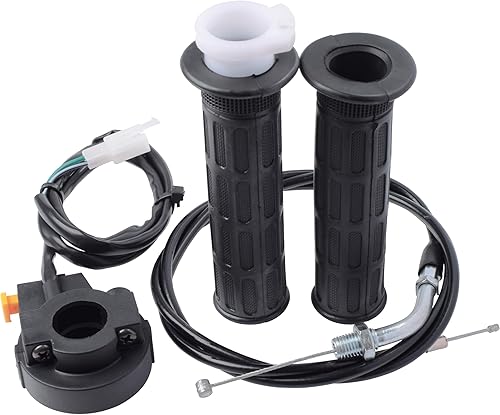 Empuñaduras de mango de acelerador giratorio y conjunto de cable de 50 pulgadas con interruptor de apagado para manillar de 78 pulgadas 0.866 in