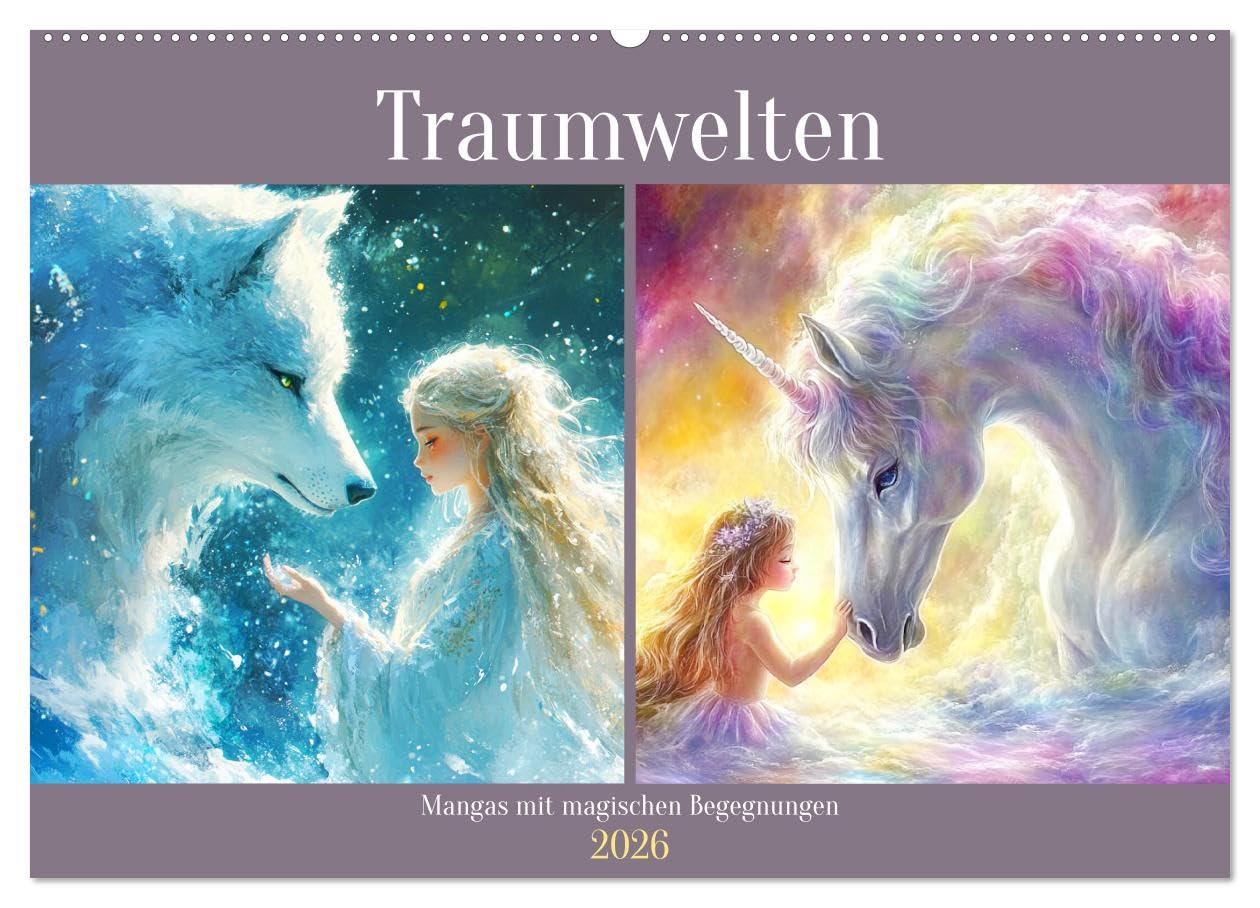 Traumwelten. Mangas mit magischen Begegnungen (Wandkalender 2026 DIN A2 quer), CALVENDO Monatskalender: Lass dich von lieblichen Mädchen in Träume entführen (CALVENDO Tiere)