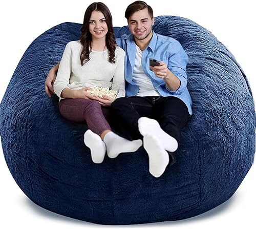 Miniatura 3 de Funda para silla de puf de 6 pies solo es una funda no un puf completo Cojín para silla de puf funda gigante de piel para sala de estar muebles