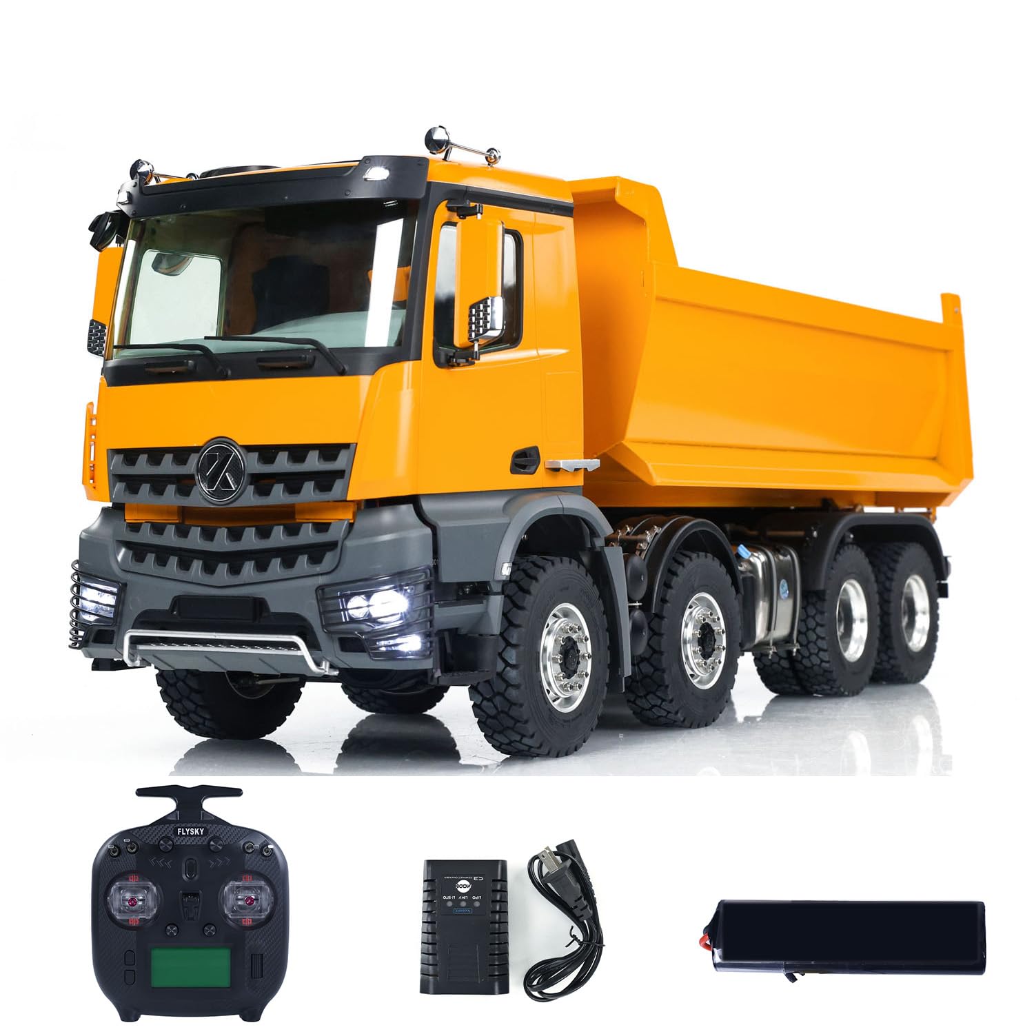 Kabolite 1/14 8X8 K3366 RC Hydraulic Tipper Car 2-Speed Transmission Radio Control Dumper Truck Model Light Sound System Motor Servo ESC
