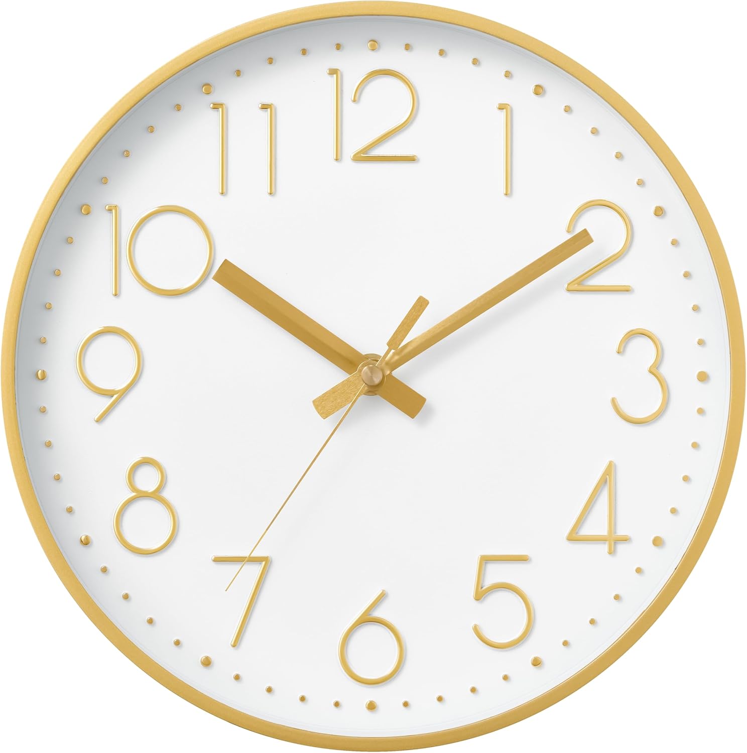 DAXSMY Wall Clock – 12 Inch Silent Non-Ticking Modern 3D Wall Clocks Battery Ope…