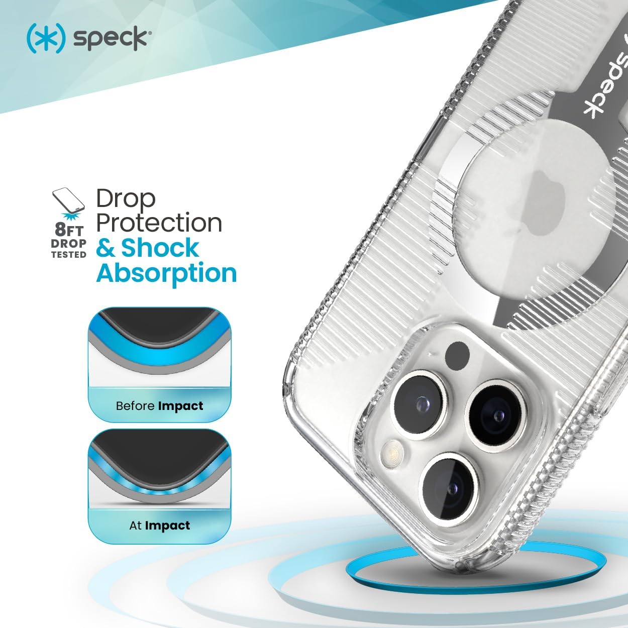 Speck Clear iPhone 16 Pro Max Case - Slim Phone Case iPhone 16 Pro Max - iPhone 16 Pro Max Phone Case - MagSafe - GemShell - Crystal Clear - Image 2