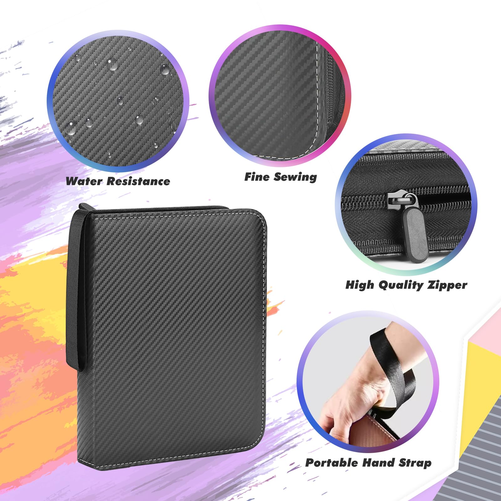 GIBOHOM Raccoglitore Carte Magic, 900 Tasche Album Carte, 50 Pagine Album One Piece Card Game, Album di Carte per Giochi di Carte Collezionabili (Nero)