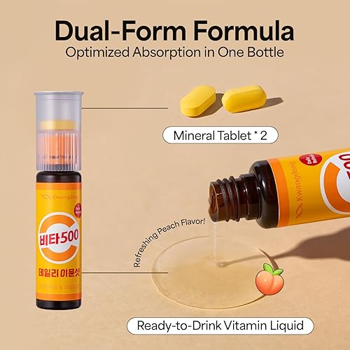 Miniatura 2 de KWANGDONG Vita500 Daily Immune Shot - Suministro para 7 días, suplemento de apoyo inmunológico con 13 vitaminas y 8 minerales. Disparo de refuerzo