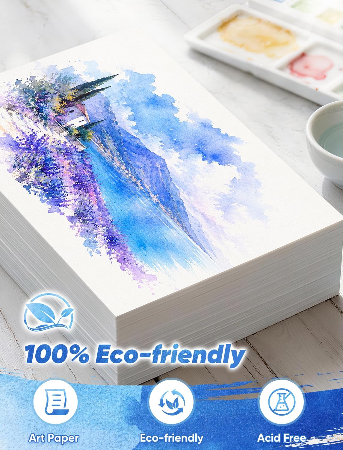 82 Sheets Watercolor Paper Bulk 5"x7", 110lb/230gsm Cold Press Thick Water Color Paper for Child Students Adult, Good Water Absorption, Art Paper for Watercolor Drawing Painting Markers
