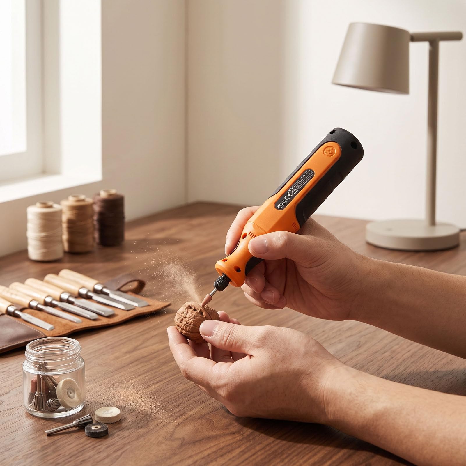 RIZGHWOY Mini Kit D'outils Rotatifs sans Fil, Lumière de Type C à 12