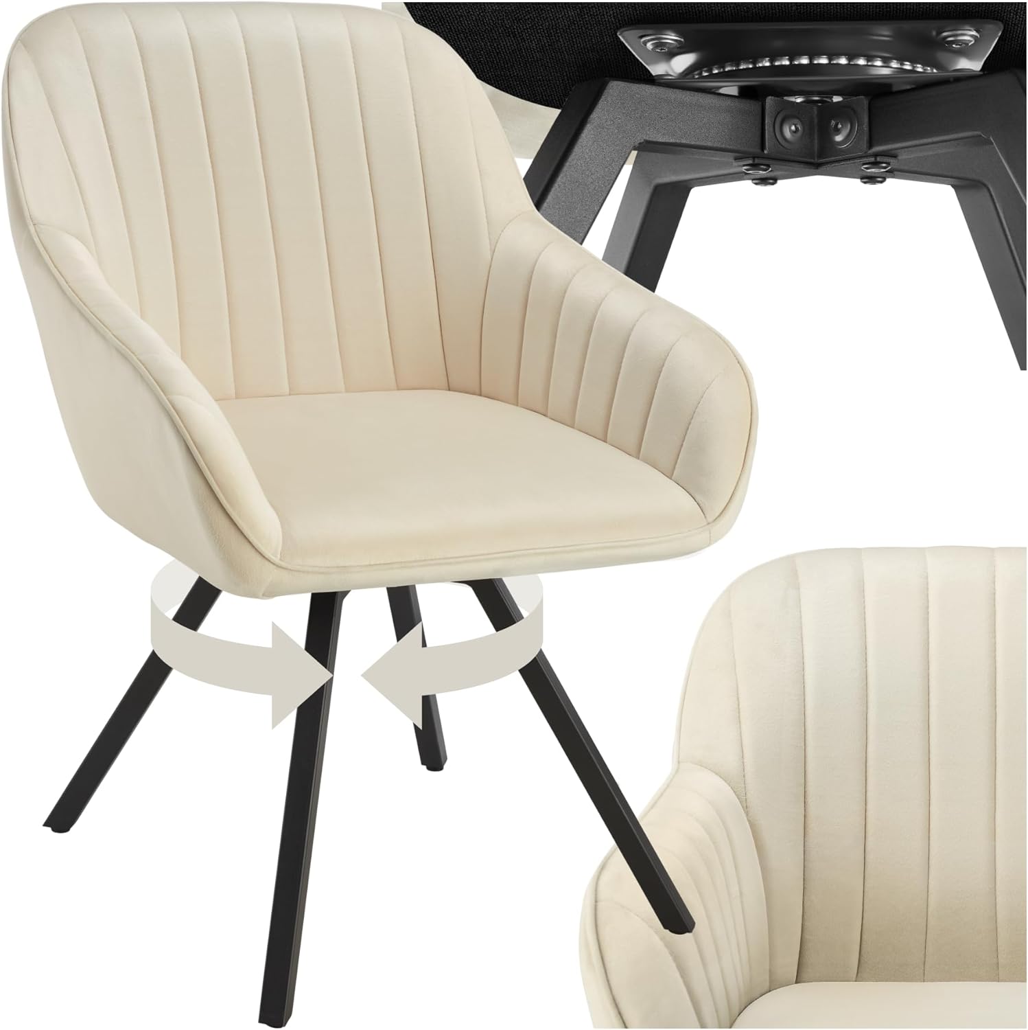 Silla Comedor Giratoria Crema