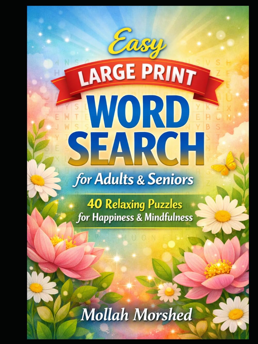 Easy Large Print Word Search for Adults & Seniors: 40 Relaxing Puzzles for Happiness & Mindfulness