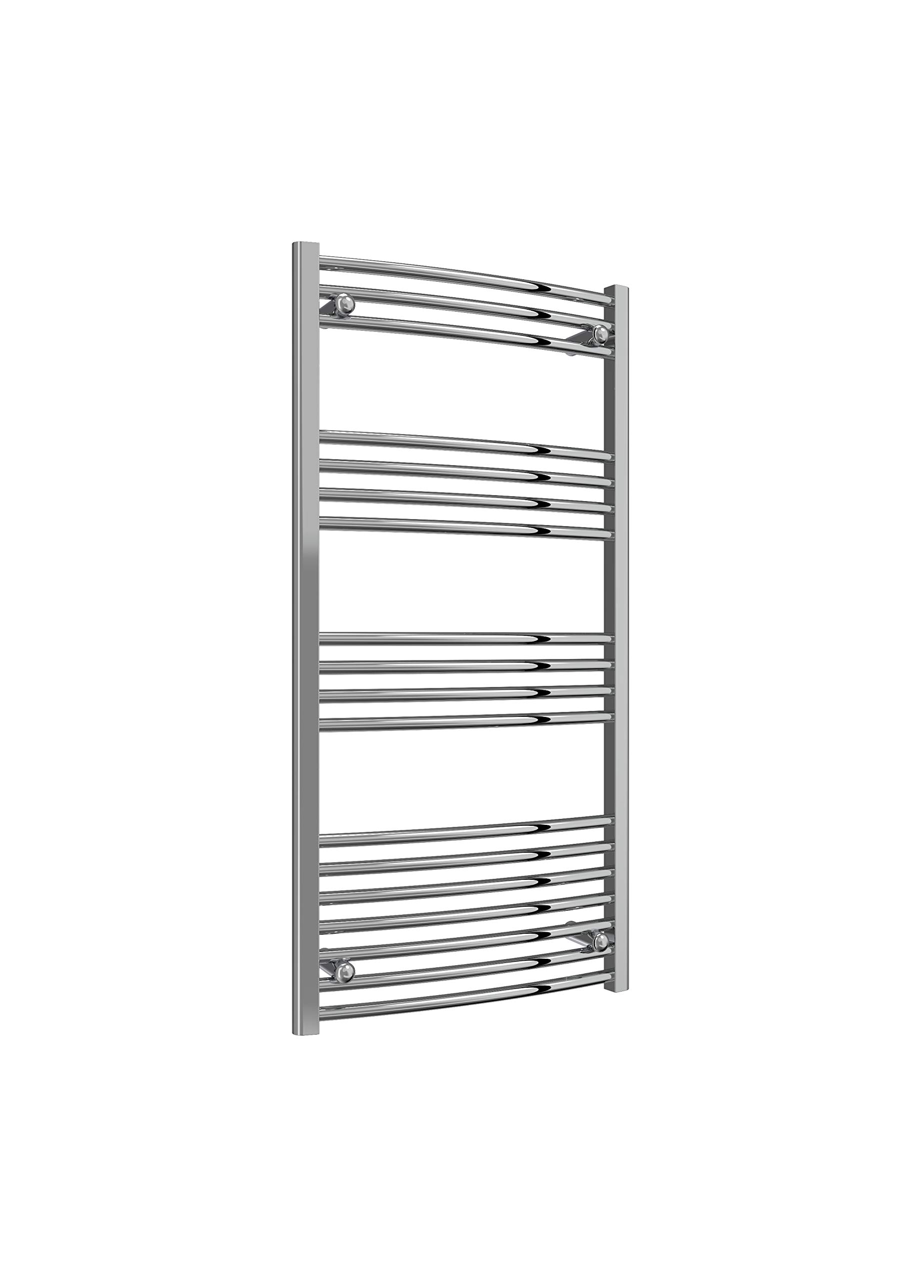 Reina Straight Heated Towel Warmer, Modern Towel Radiator Wall Mounted, Flat Heating Ladder, Bathroom Accessories, Towel Rail with Fixtures, 1200mm x 600mm (Chrome)