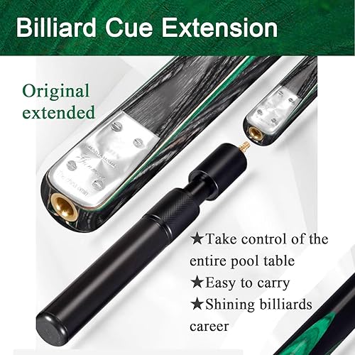 Vista 8 de Tacos de billar profesionales 3/4 Taco de billar Cabeza pequeña Taco de billar Chino Negro Ocho taco hecho a mano Taco de billar 0.374 in (Color: 2)