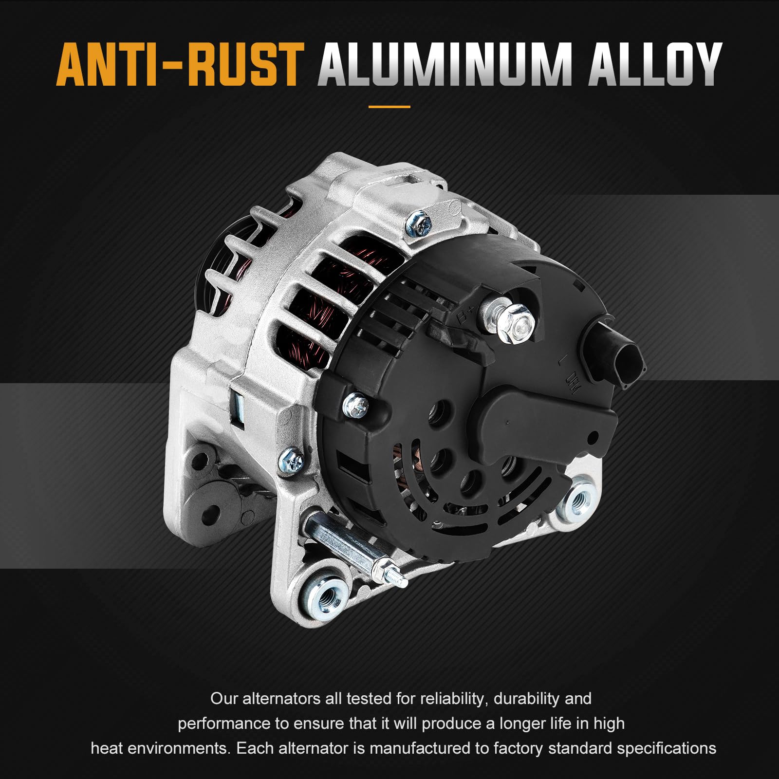 Alternador de repuesto compatible con Volkswagen Beetle Jetta, 1999 2000 2001 2002 2003 2004 2005 1999 2000 2001 2002 2003 2004 2005 20006 Volkswagen Golf Reemplazo ABO0193, MG5555, 6, 111989, 113887