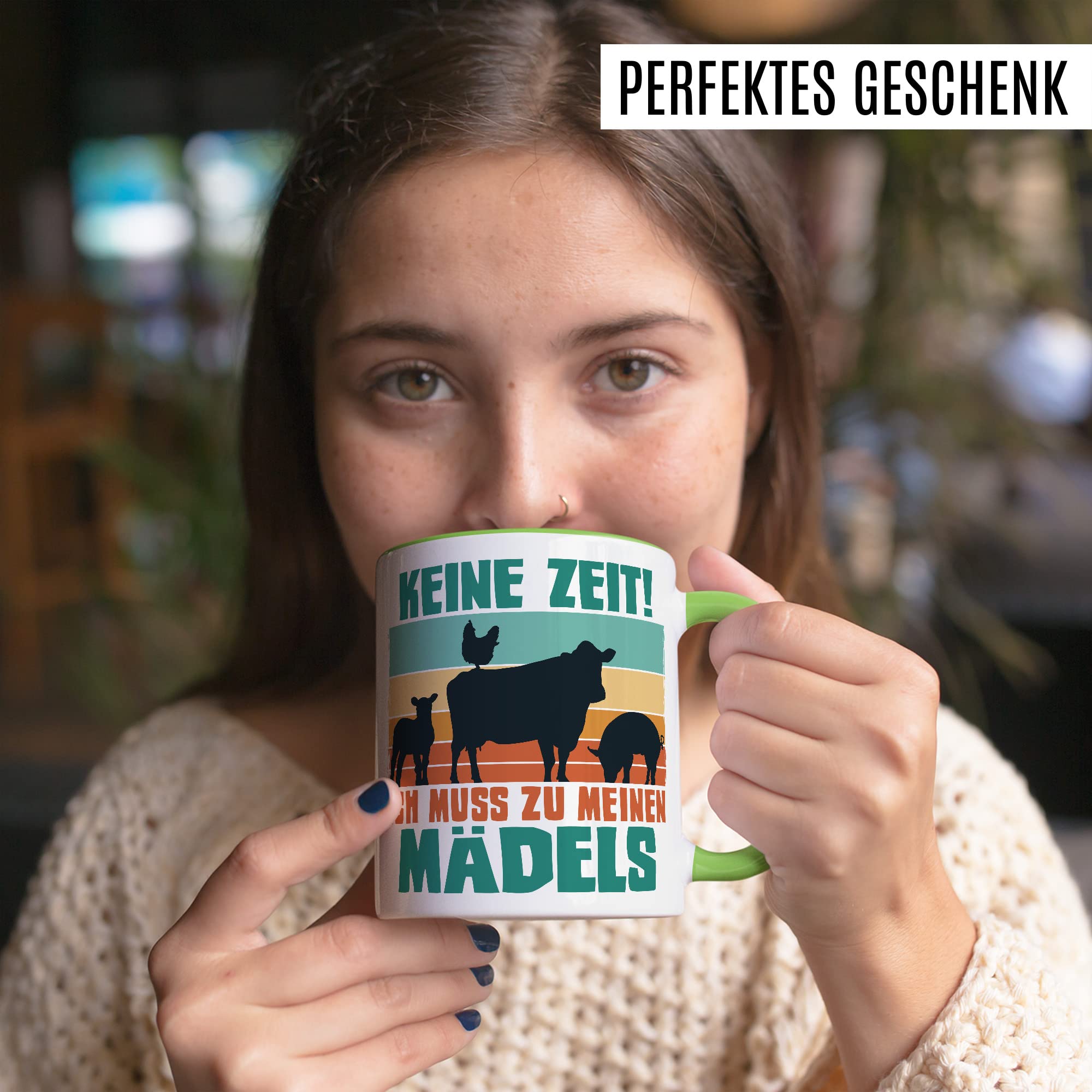 Tazza di mucche con scritta divertente mucca, tazza da caffè per ragazze contadine, tazza per caffè di bestiame, tazza di umorismo, azienda agricola, allevatore di animali (bianco/bianco