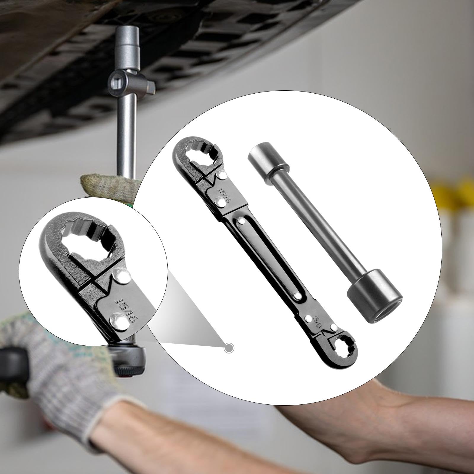 Llave de fontanero profesional, herramienta para extraer topes angulares, llave de tubo de doble extremo