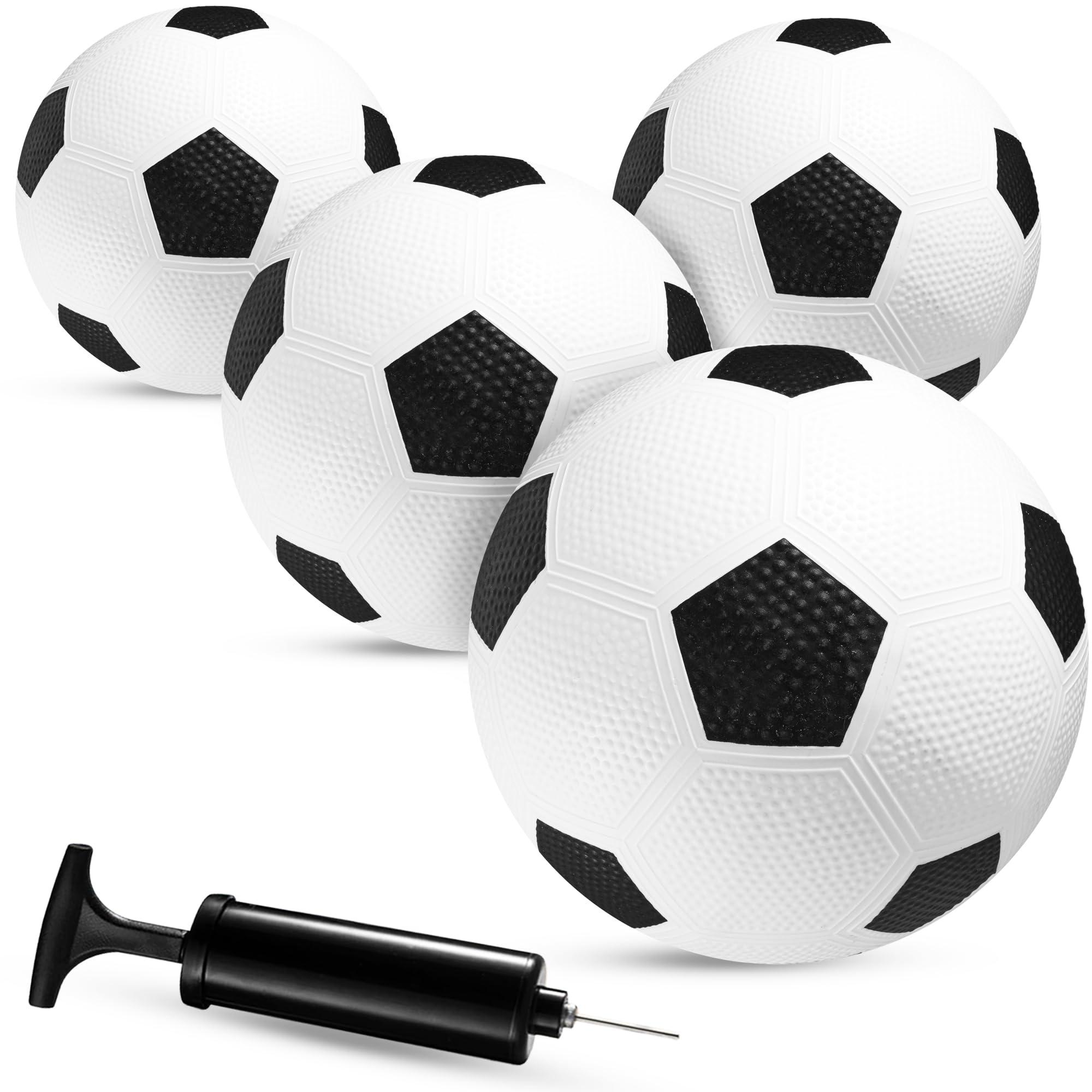Photo 1 of Size 3 Soccer Balls for Toddlers & Kids (4 Pack) - PVC Youth Soccer Balls - Small Beginner Sports & Practice Playground Balls for Backyard, Recess, School, Indoor or Outdoor with Pump