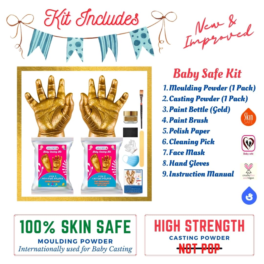 Dream Gifts Baby, Couple, Family Hands & Feet 3D Moulding & Casting Powder Kit | Ideal for Newborns, Toddlers, Kids, Couples, Families, Pet Owners