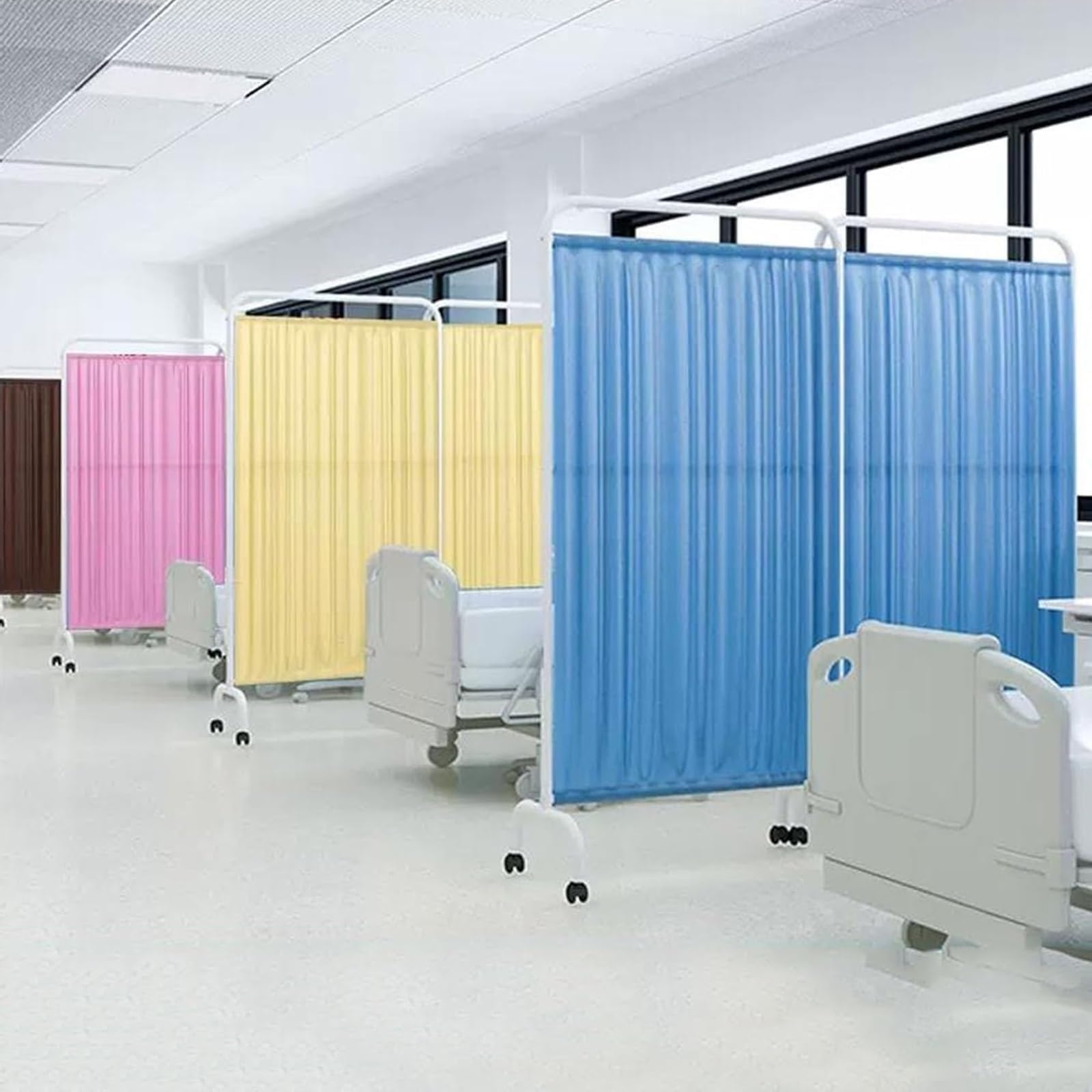 Divisori per Ambienti con Ruote, paravento Medico Pieghevole per la Privacy, divisorio autoportante Alto 1,80 m, Tessuto in Nylon Impermeabile, per Ufficio, Clinica, Salone di Bellezza (Marr