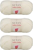 Vista 15 de Sensy Softee Hilo para Bebé, 3.5 oz, 275 yardas, Gauge 3 Light (Almendra)