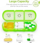 AUVON Weekly Pill Organizer 3 Times A Day, Portable 7 Day Pill Box Case with Large Separate Compartments to Hold Medication, Vitamins, Fish Oil and Supplements