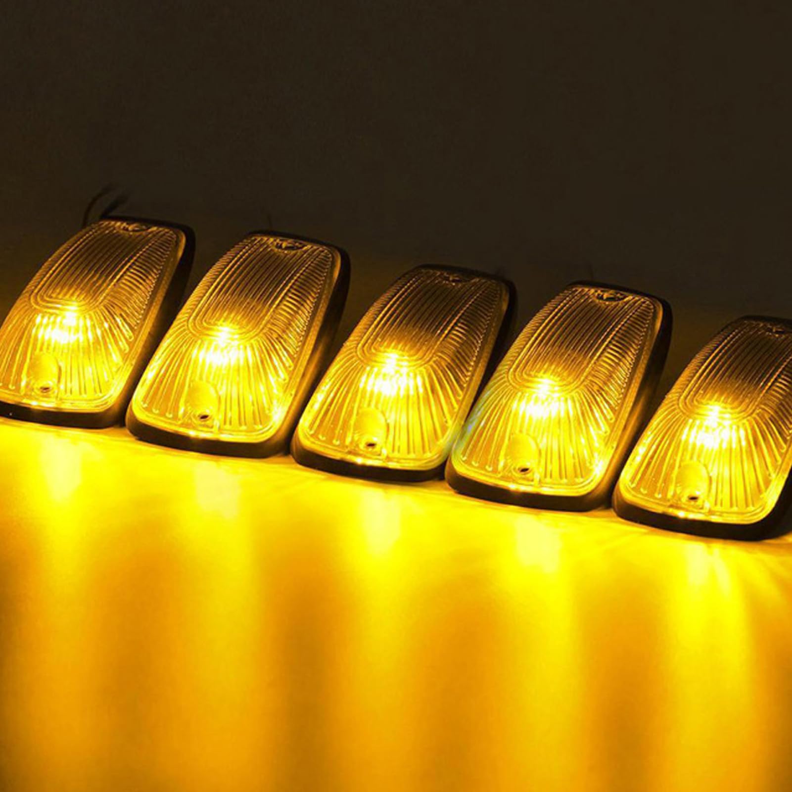 Ausla Luce di Posizione a LED per Cabina, Luce di Segnalazione Ambra Impermeabile IP67, Lampada da Tetto per Cabina con Altezza Superiore da 5 Pezzi per Yacht