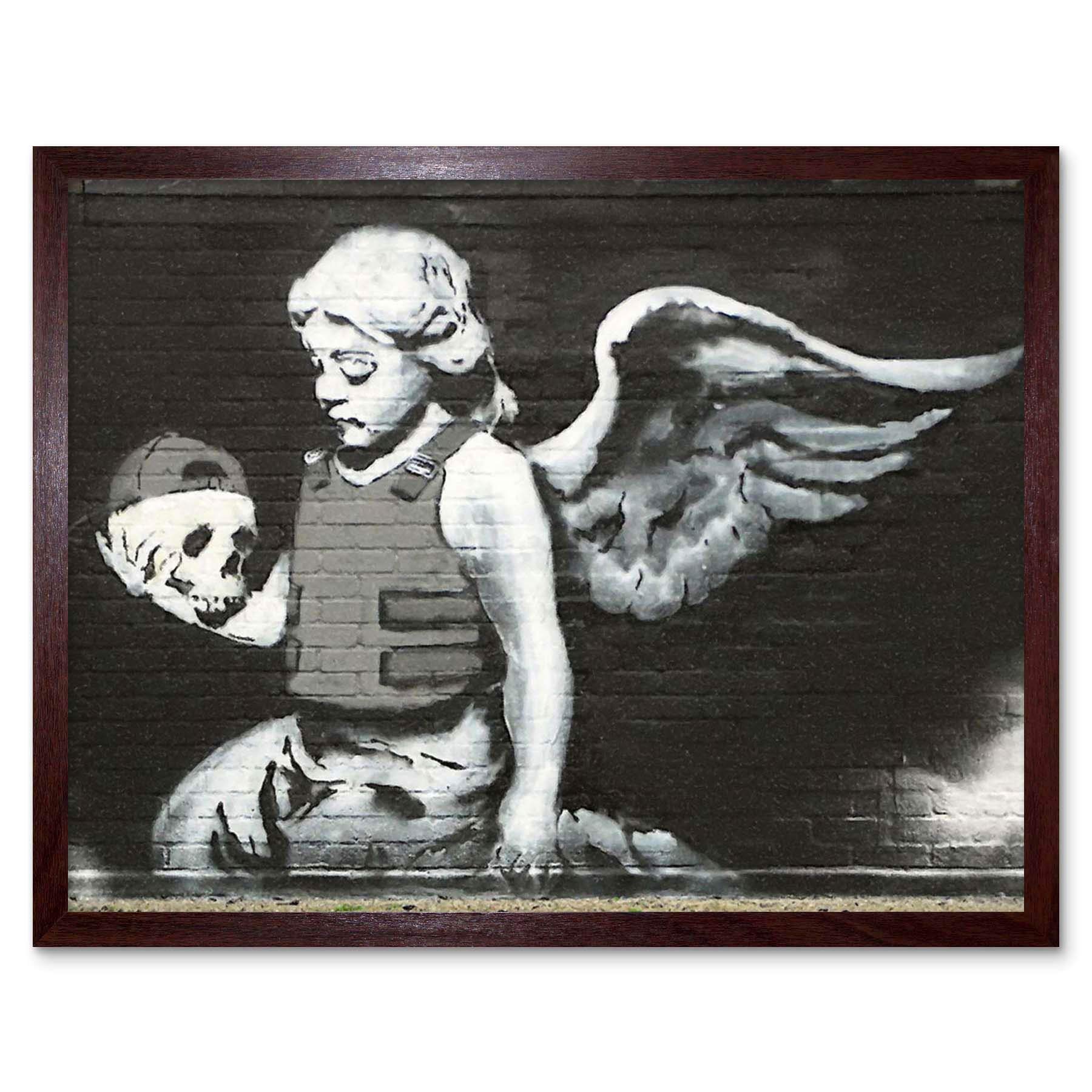【限定額装】Banksy Angel with Paint プリント/バンクシー Amazon.com: Wee Blue Coo Banksy Angel With Skull Graffiti Street