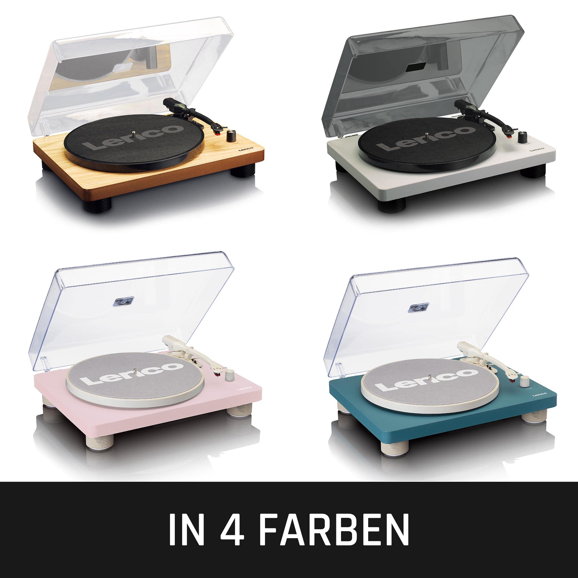 Lenco LS-50GY - Plattenspieler - Schallplattenspieler - Vinyl Player | 33 - 45 und 78 RPM - Riemenantrieb - MDF-Struktur - Grau