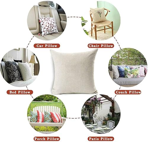 Miniatura 6 de Unkyoo Juego de 4 fundas de almohada decorativas para maquillaje y esmalte de uñas de algodón y lino con patrón de lápiz labial, funda de almohada