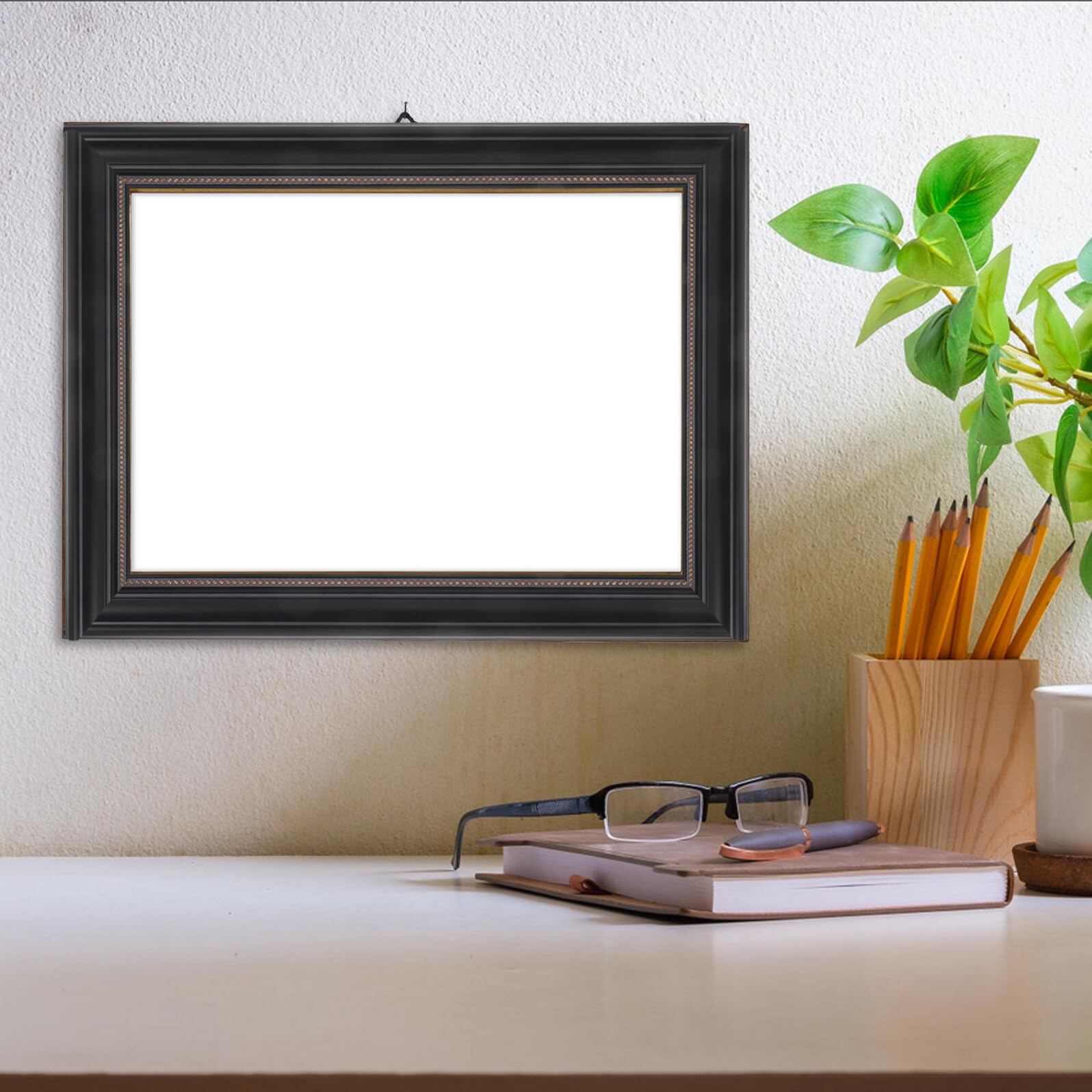 NOLITOY Strisce Decorative per Cornici 4 Pezzi, Modanatura Classica Europea Nera Finitura Retrò per Pittura a Olio, Bordi per Cornice da Parete per Casa, Ufficio e Decorazioni