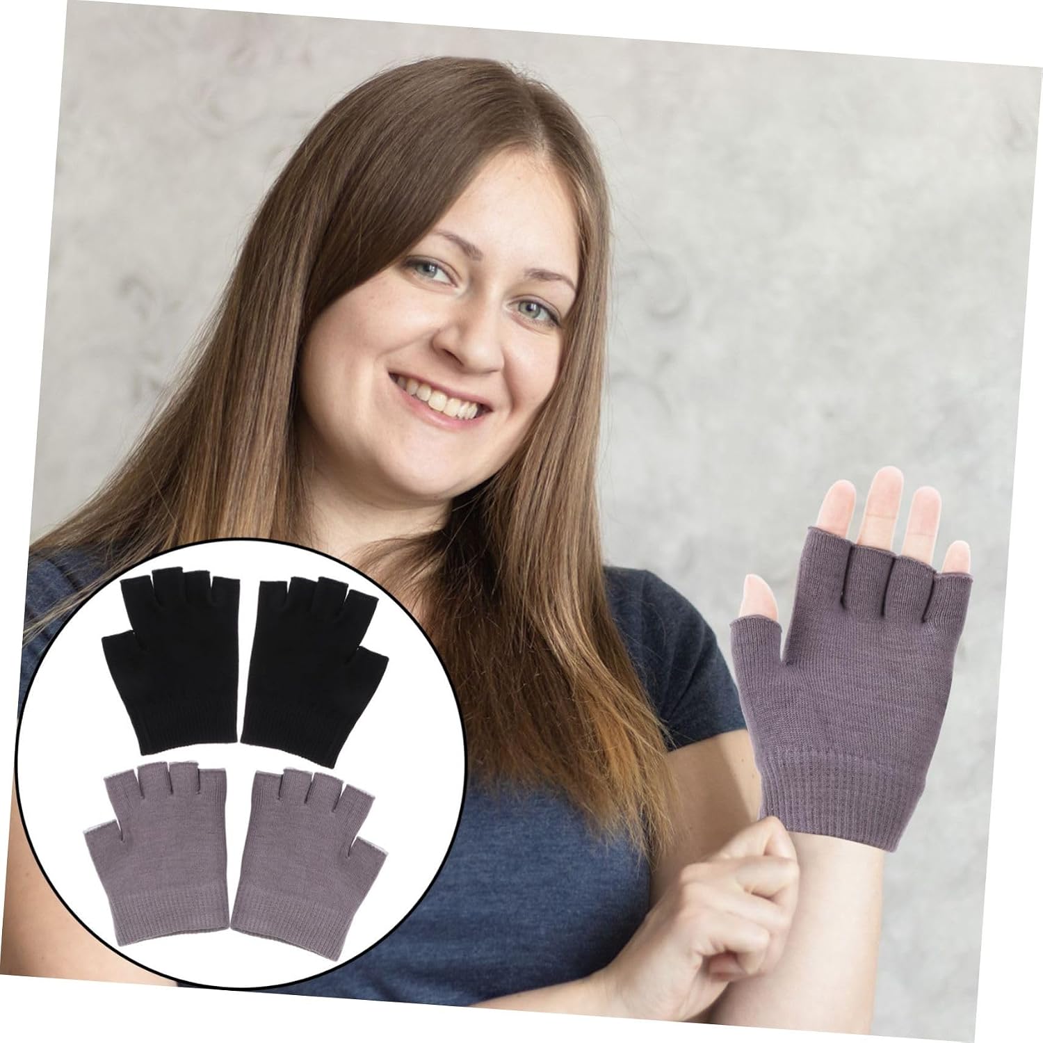 2pairs Moisturizing Gel Spa Gloves Fingerless Gloves for Women Rough Hand Repair for Women Hands