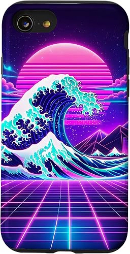 iPhone SE (2020)  7  8 Futuristic Cyberpunk Vaporwave Synthwave Great Wave Hokusai Case disponible en Yaxa Costa Rica