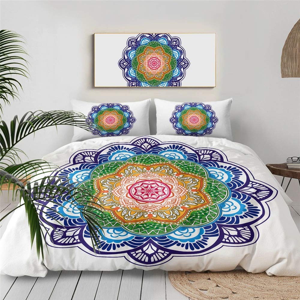 Parure de lit housse de couette double impression 3D 264x228 et taies d'oreiller AB08