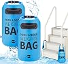 Pool Ladder Weights for Above Ground Pool - 2 Pack 25lb Fillable Sand Bags for Pool Steps, Heavy Duty Waterproof Pools Ladder Stabilizer Anchor Bags