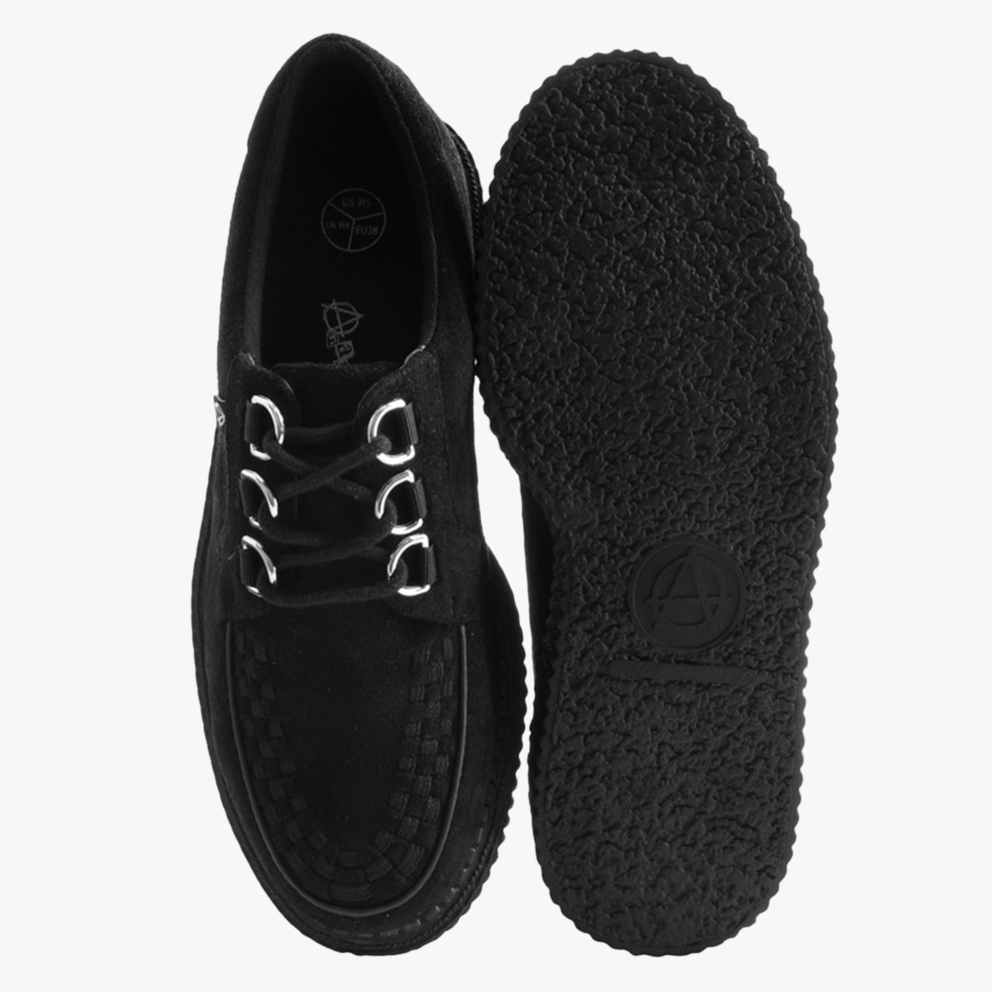 T.U.K. Anarchic Creeper - Scarpe da Uomo e da Donna - Scarpe Punk, Gotiche e Rocker - Scarpe Stringate