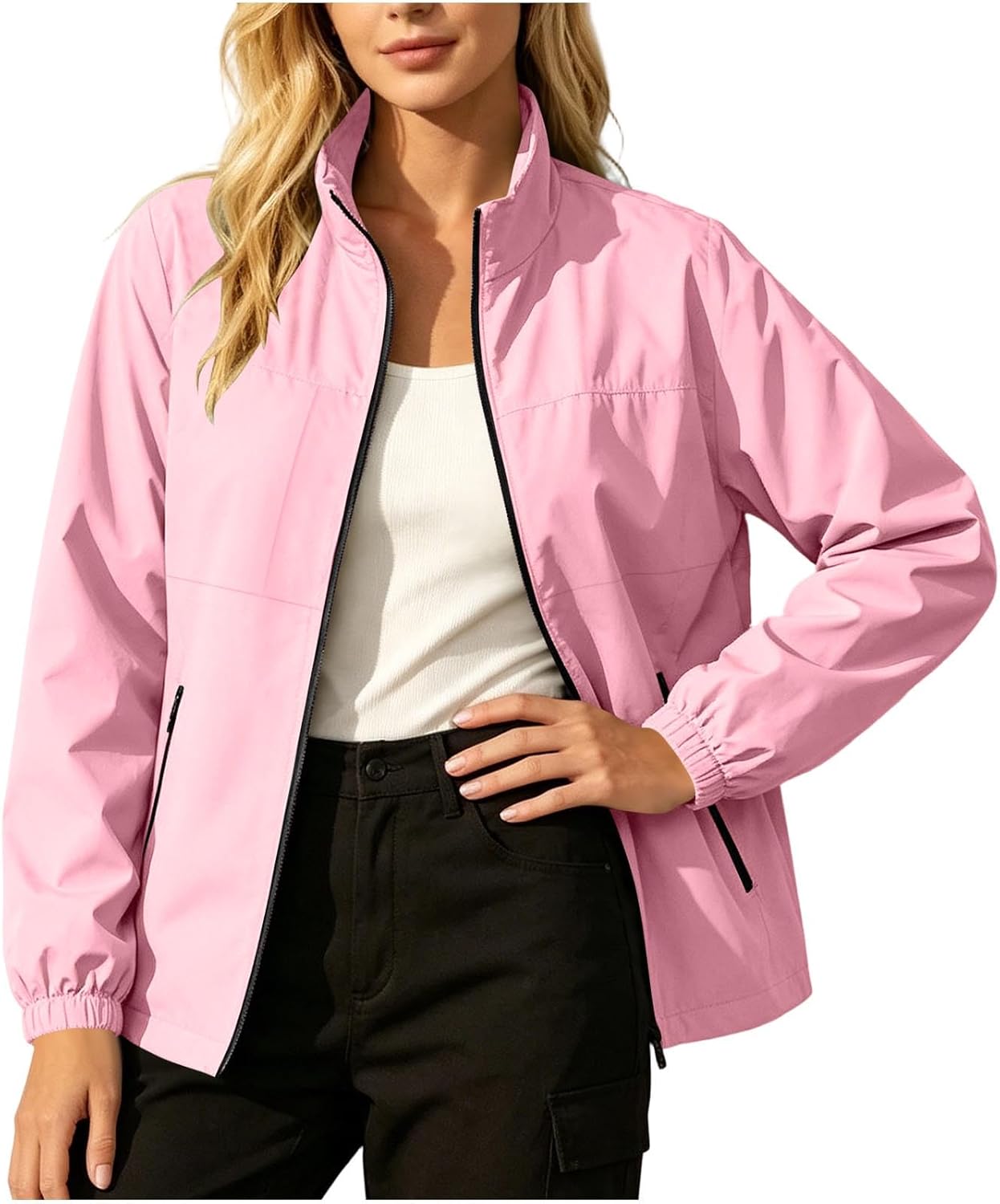 Women's Outdoor Sports Zip Up Windbreaker with Pockets