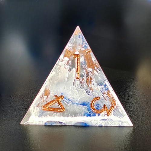 Miniatura 8 de Juego de dados de resina DND, dados Dungeons and Dragons hechos a mano con borde afilado D&D con caja de regalo, 7 piezas de dados para juegos de