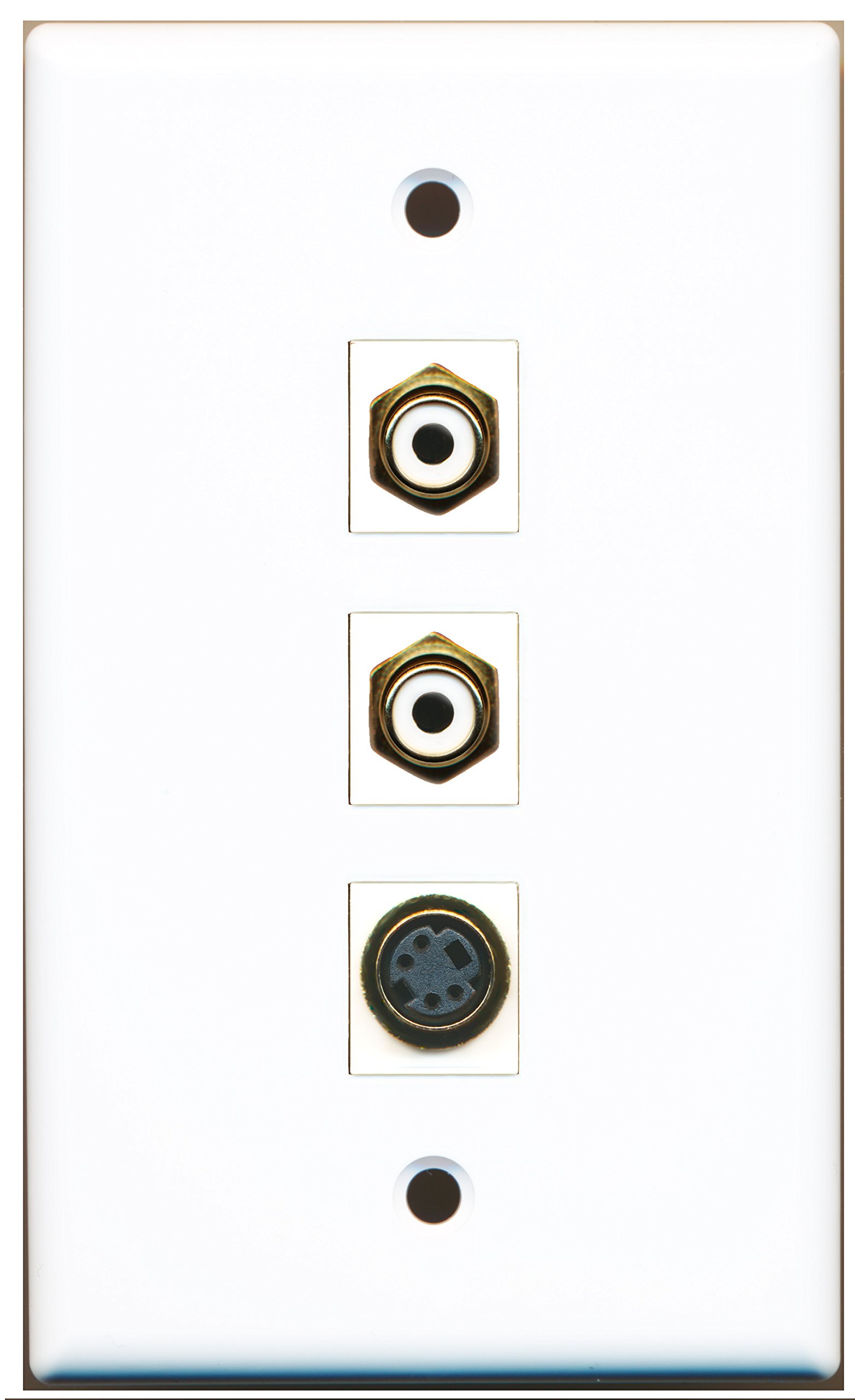 RiteAV - 2 Port RCA White and 1 Port S-Video Wall Plate : Amazon