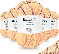 Vista 138 de 250g (5x50g) de hilo acrílico para crochet/tejido, hilo de gradiente de colores, 5 rollos de madejas, perfecto para cualquier proyecto de mini