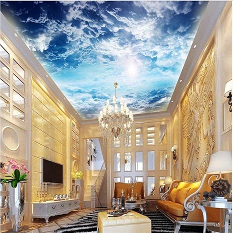 Amazon Djskhf 3d壁紙壁画装飾写真背景暗い空雨の日フラワーホテルレストラン壁画壁画パネル 280x0cm 壁紙