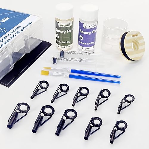 Miniatura 8 de Aventik Kit de reparación de caña de pescar, suministros para cañas de pescar de repuesto con kit con guías de acero inoxidable para cañas de