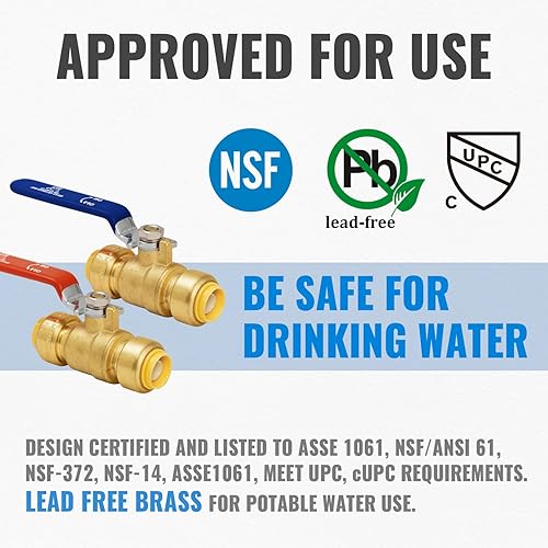 Miniatura 2 de Válvula de bola de cierre de 12 pulgada, válvula de bola SUNGATOR de 12 pulgada, válvula de cierre de agua de empuje para conectar, fácil de