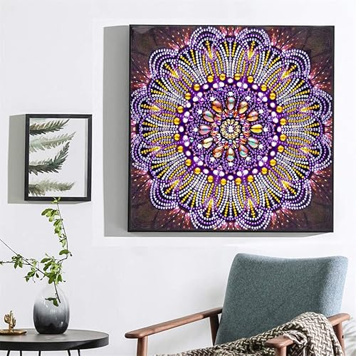 Miniatura 2 de Kits de pintura de diamantes Mandala 5D DIY Puntos de taladro de diamantes de imitación Pintura Imagen Decoración de pared del hogar Diamantes de